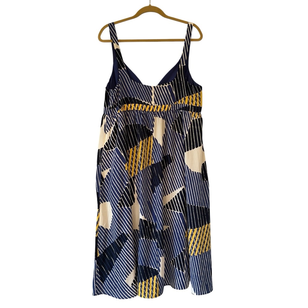NWT, Banana Republic Factory Empire-Waist Midi Dress, Granite Blue, Sz 16 - Picture 12 of 16